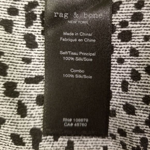 Rag & Bone New York Christy Cheetah Print 100% Silk Button Down Shirt Size SP - Picture 8 of 9